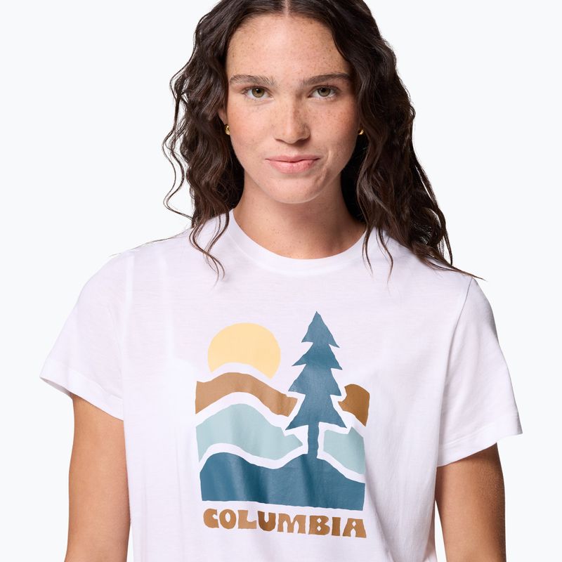 Дамска тениска за трекинг Columbia Ruby Springs Graphic Fitted white/get hiked 5