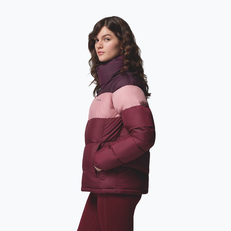 Дамско ватирано яке Columbia Puffect II Colorblock rich wine/eraser pink/moonvista 4