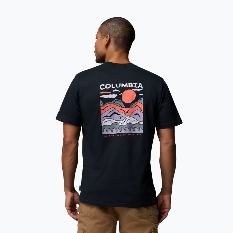 Мъжка тениска за трекинг Columbia Explorers Canyon Back black/пик и вълни 3