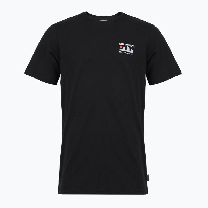 Мъжка тениска за трекинг Columbia Explorers Canyon Back black/пик и вълни