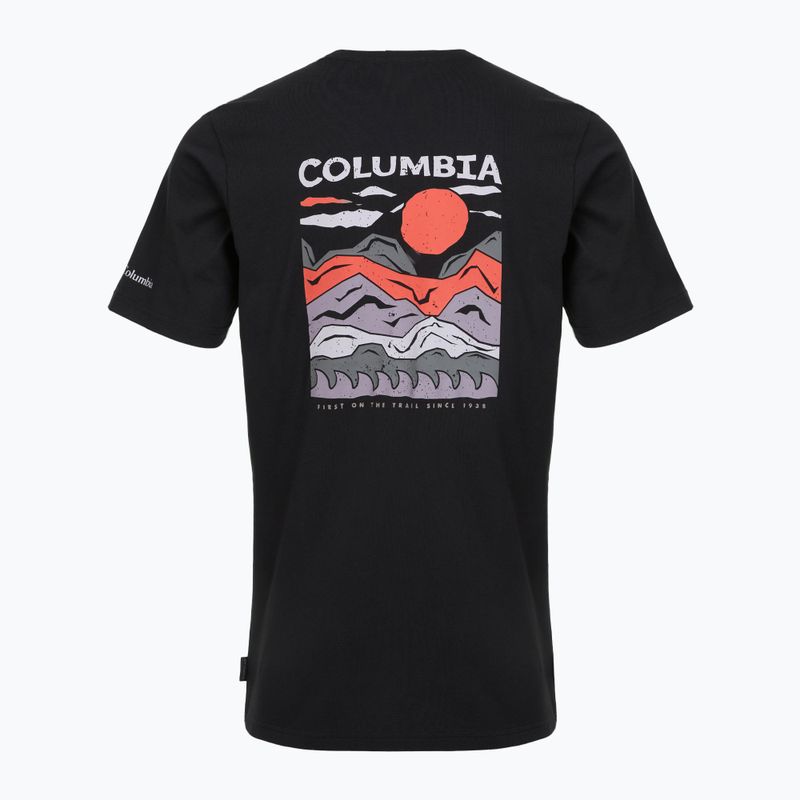 Мъжка тениска за трекинг Columbia Explorers Canyon Back black/пик и вълни 2
