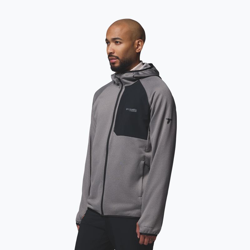 Мъжки суитшърт Columbia Triple Canyon Grid Fleece Hooded Full Zip II city grey/black 4