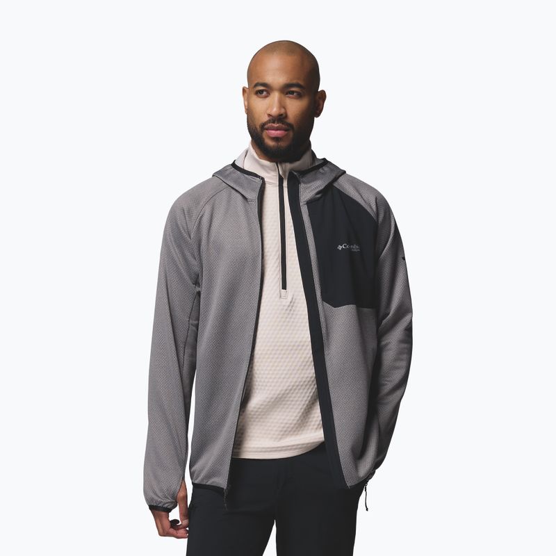 Мъжки суитшърт Columbia Triple Canyon Grid Fleece Hooded Full Zip II city grey/black 5