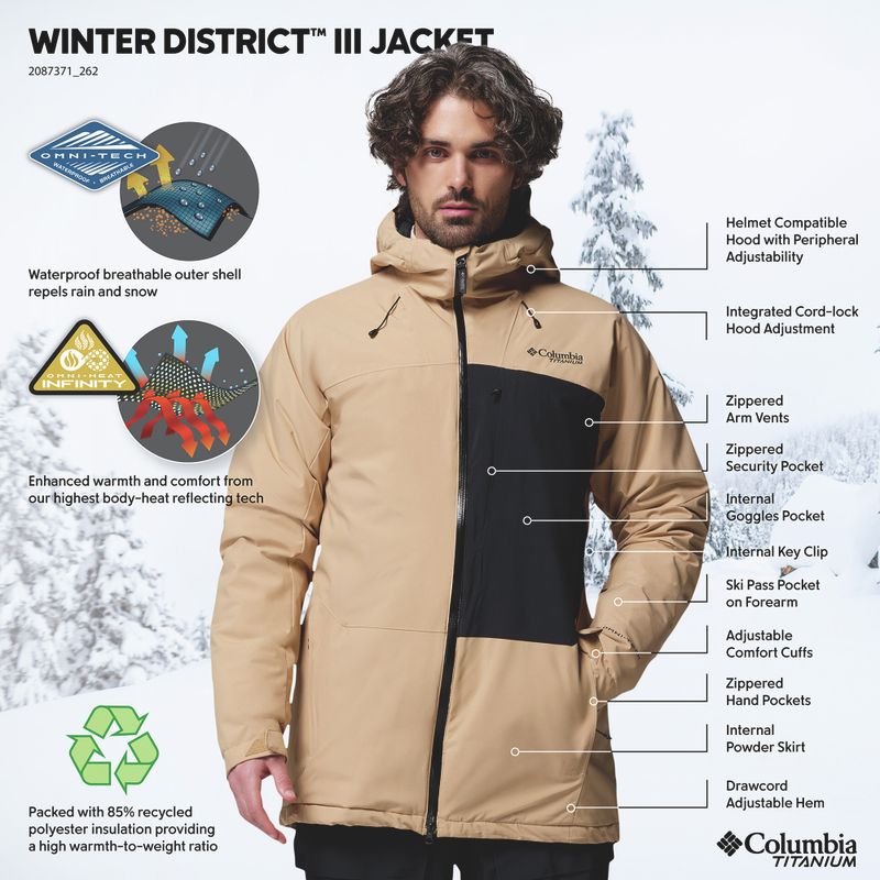 Мъжко скиорско яке Columbia Winter District III canoe/black 15