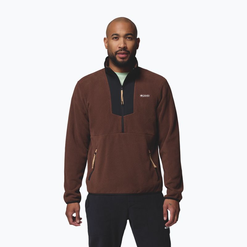 Мъжки суитшърт Columbia Sequoia Grove Half Zip Fleece tobacco/black