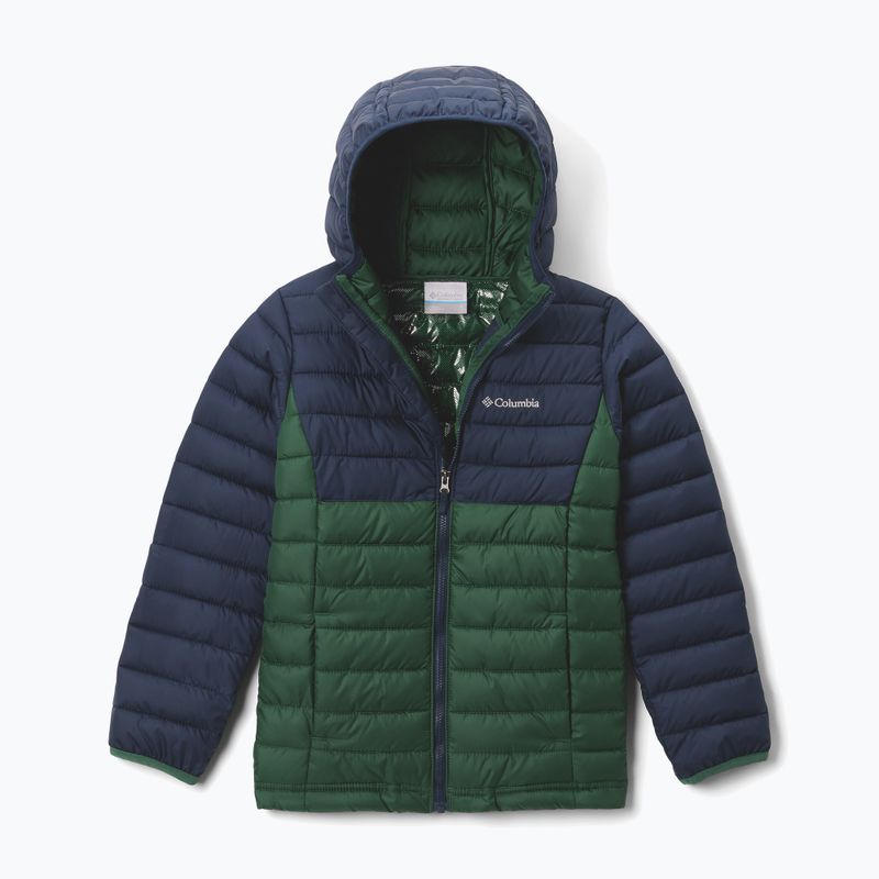 Детско яке Columbia Powder Lite II Hooded rain forest/collegiate navy 8