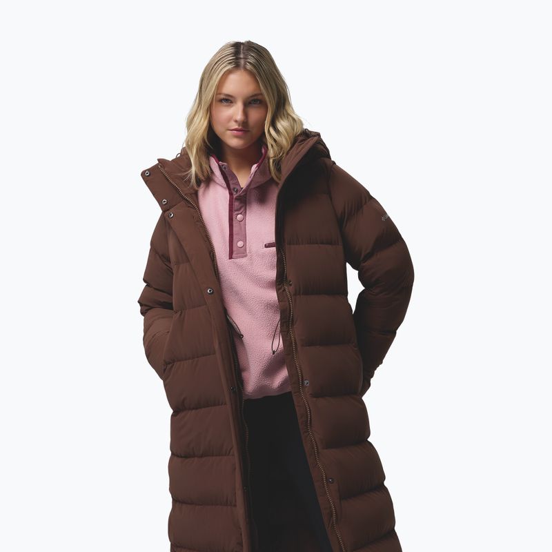 Дамско пухено дълго яке Columbia Amaze Puff Long Hooded tobacco 7