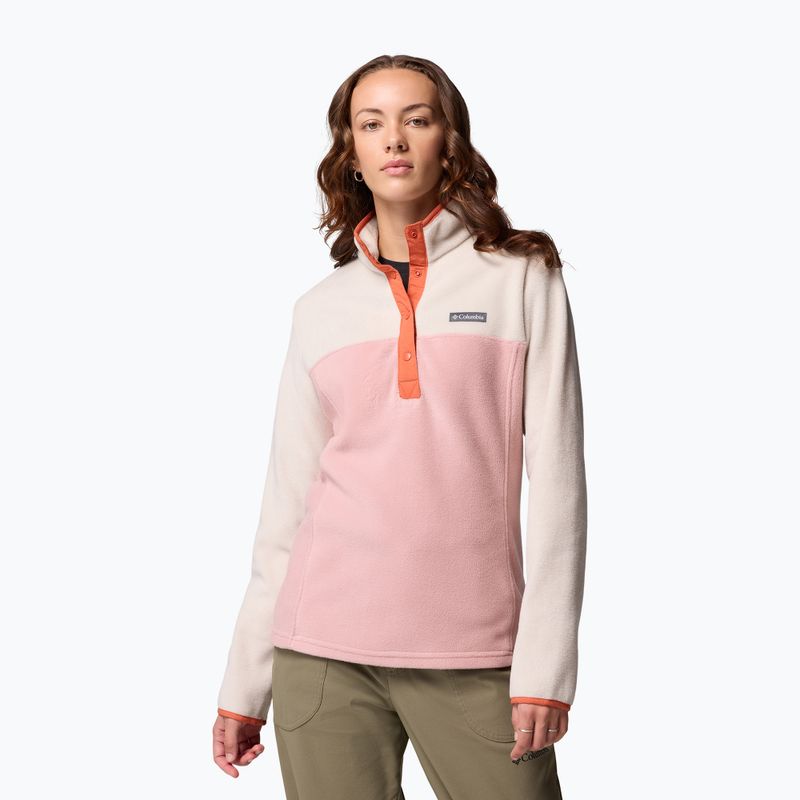 Дамски полар Columbia Benton Springs 1/2 Snap eraser pink/dark stone/tuscan