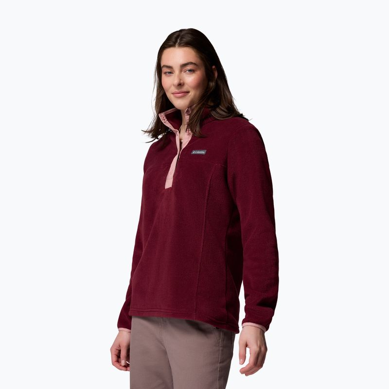 Дамски суичър Columbia Benton Springs 1/2 Snap rich wine/eraser pink 4