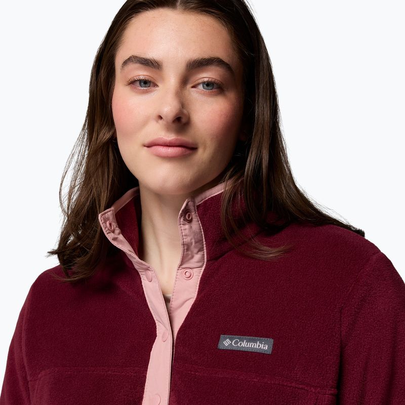 Дамски суичър Columbia Benton Springs 1/2 Snap rich wine/eraser pink 5