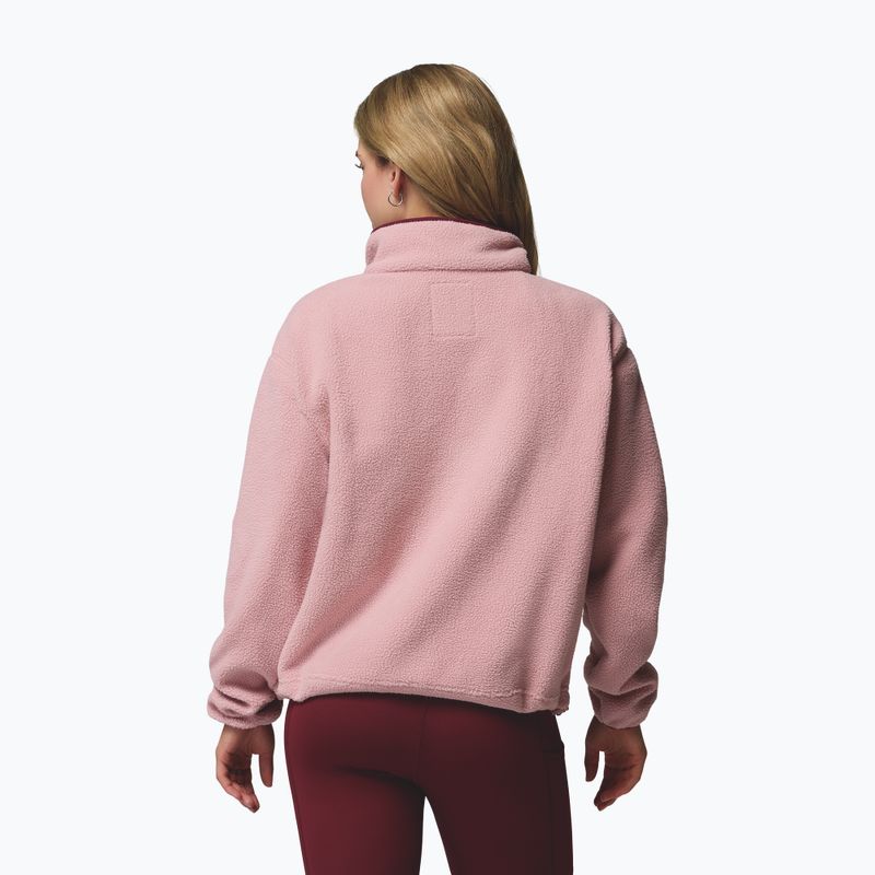 Дамски поларен суитшърт Columbia Helvetia II Cropped Half Snap Fleece eraser pink/fig/rich wine 3