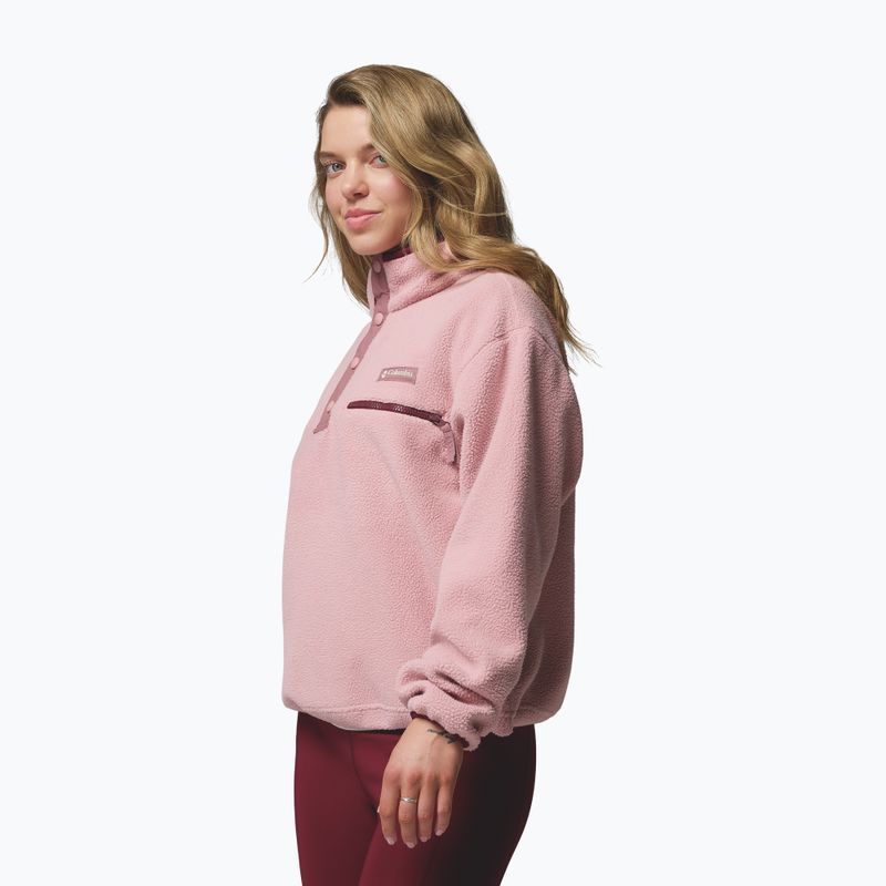 Дамски поларен суитшърт Columbia Helvetia II Cropped Half Snap Fleece eraser pink/fig/rich wine 4