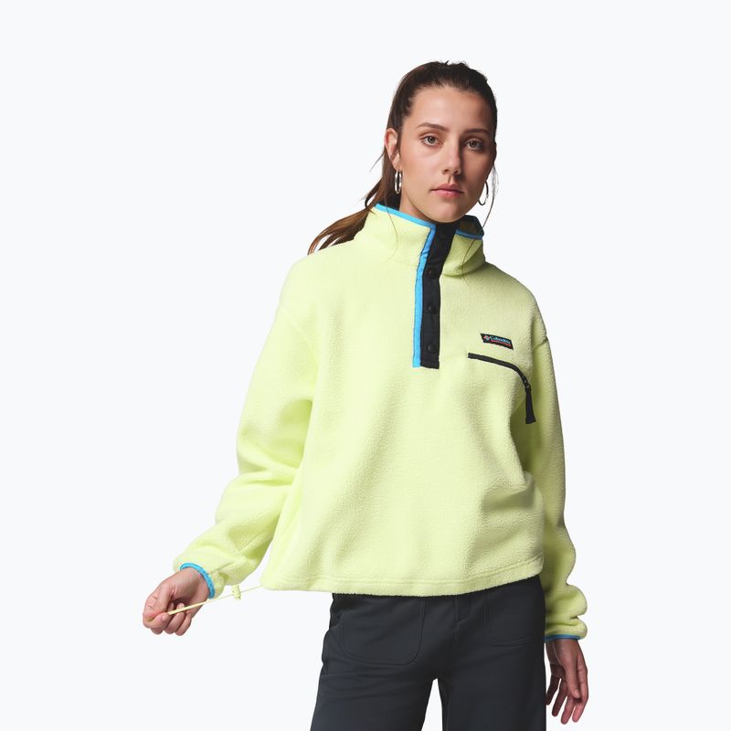 Дамски поларен суитшърт Columbia Helvetia II Cropped Half Snap Fleece citron haze/black/compass blue 5