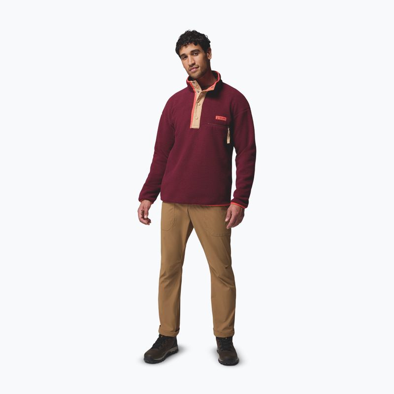 Мъжки поларен суитшърт Columbia Helvetia II Half Snap Fleece rich wine 2