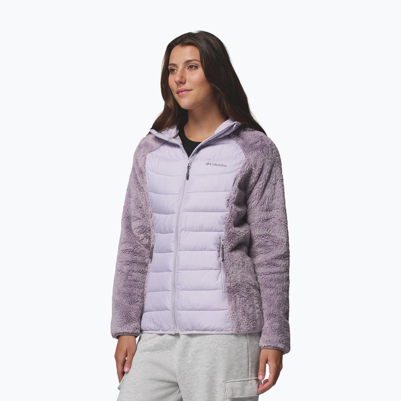 Дамско ватирано яке Columbia Powder Lite II Sherpa Hybrid shale purple/lavender pearl 4