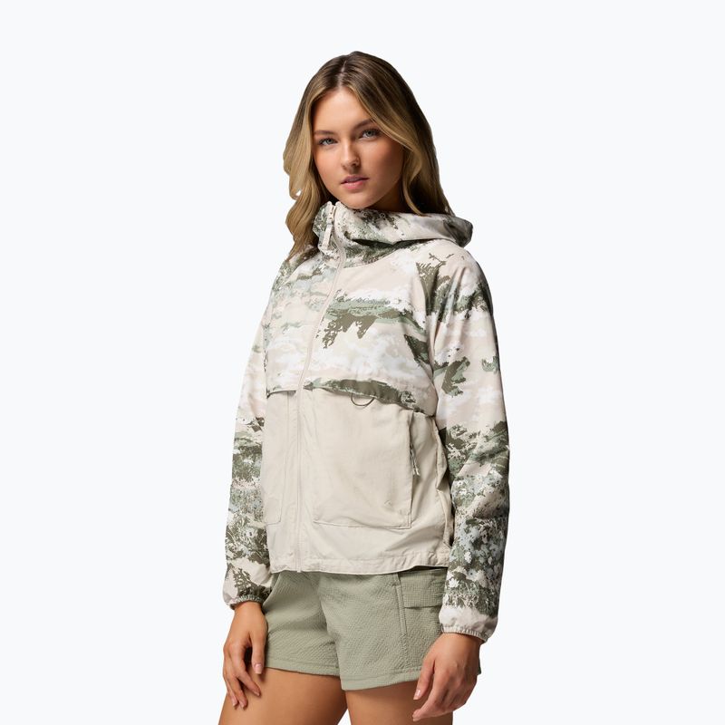 Дамско ветроустойчиво яке Columbia Spire Valley Printed Windbreaker safari fieldaze print/dark stone 4