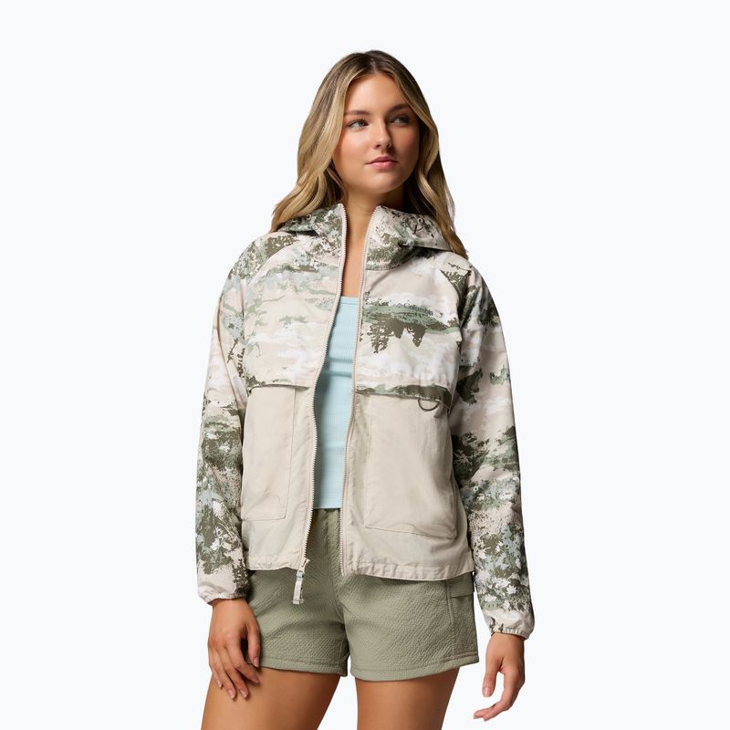 Дамско ветроустойчиво яке Columbia Spire Valley Printed Windbreaker safari fieldaze print/dark stone 5