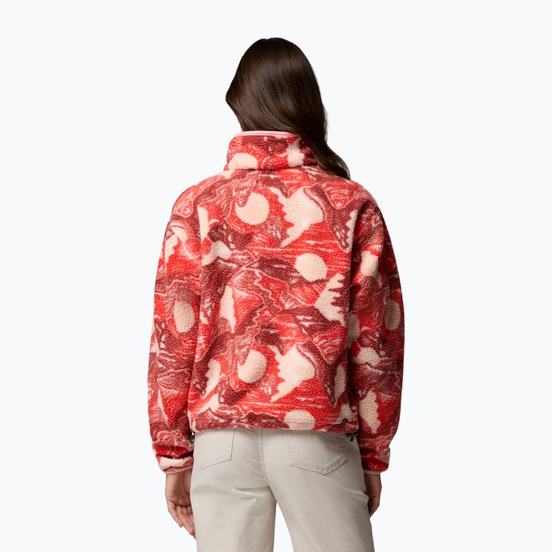 Дамски поларен суитшърт Columbia Helvetia II Printed Cropped Half Snap poppy red/sunscape 3