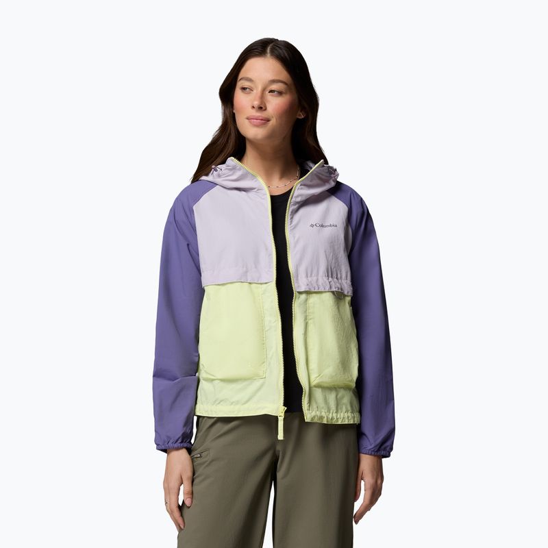Дамско ветроустойчиво яке Columbia Spire Valley Windbreaker citron haze/lavender pearl/stormwatch 5