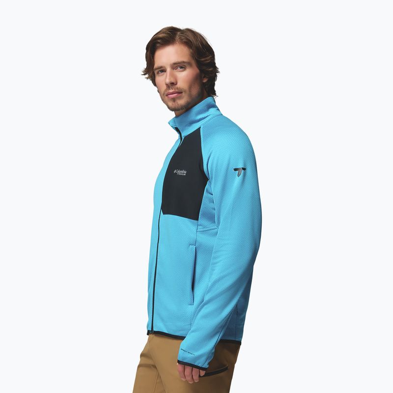 Мъжки трекинг суитшърт Columbia Triple Canyon Grid Fleece Full Zip II compass blue heather/black 4