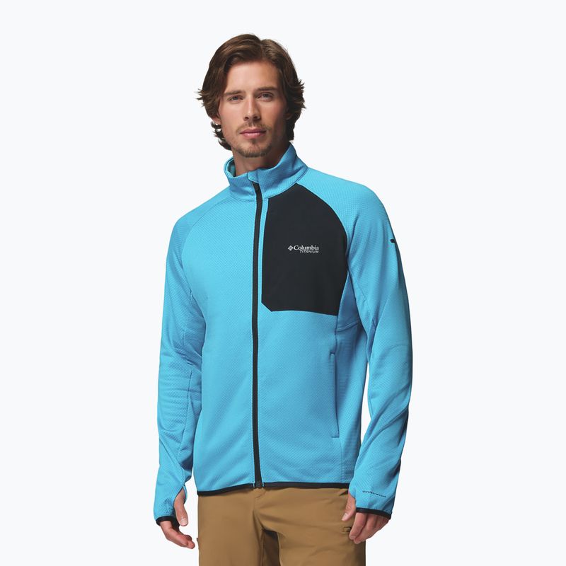 Мъжки трекинг суитшърт Columbia Triple Canyon Grid Fleece Full Zip II compass blue heather/black 5