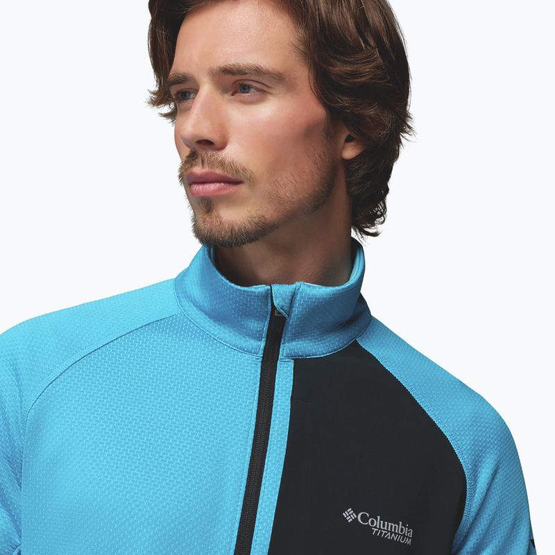Мъжки трекинг суитшърт Columbia Triple Canyon Grid Fleece Full Zip II compass blue heather/black 6