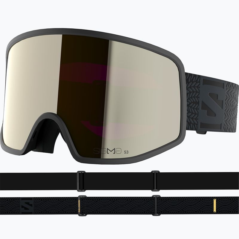 Скиорскa маска Salomon Sentry Pro OTG Sigma S3 black/sigma black gold 2