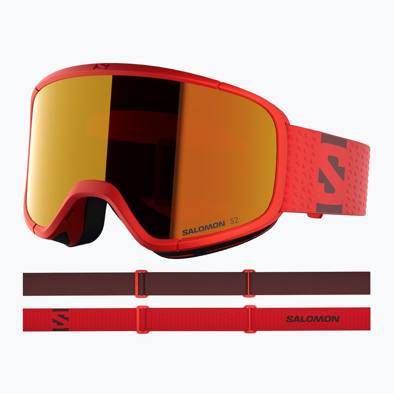 Скиорска маска Salomon Aksium 2.0 cherry tomato/ml mid red 5