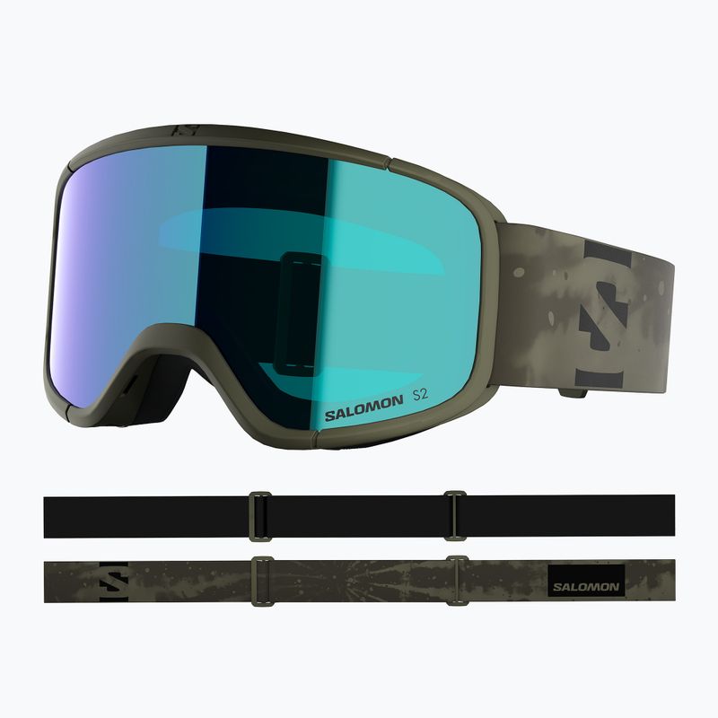 Скиорска маска Salomon Aksium 2.0 S olive night/ml mid blue 9