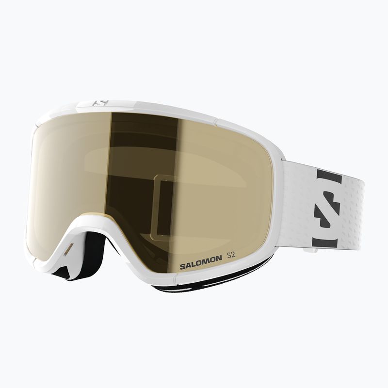 Детска скиорска маска Salomon Lumi Acces Jr white/flash gold 5