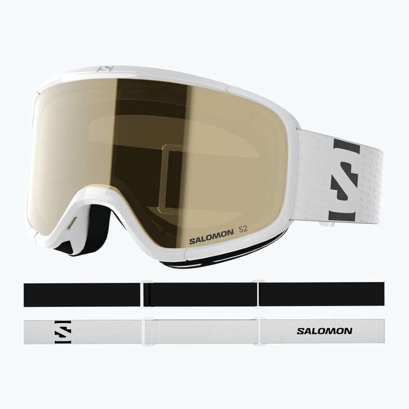 Детска скиорска маска Salomon Lumi Acces Jr white/flash gold 9