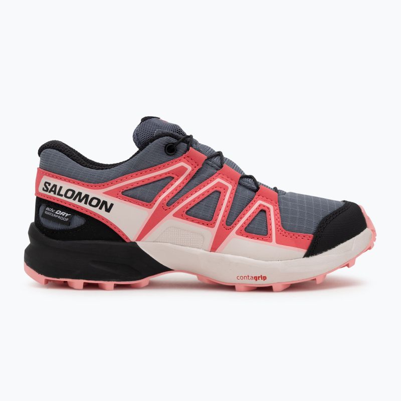 Детски обувки за бягане Salomon Speedcross Waterproof grisaille/hushed violet/rouge red 2
