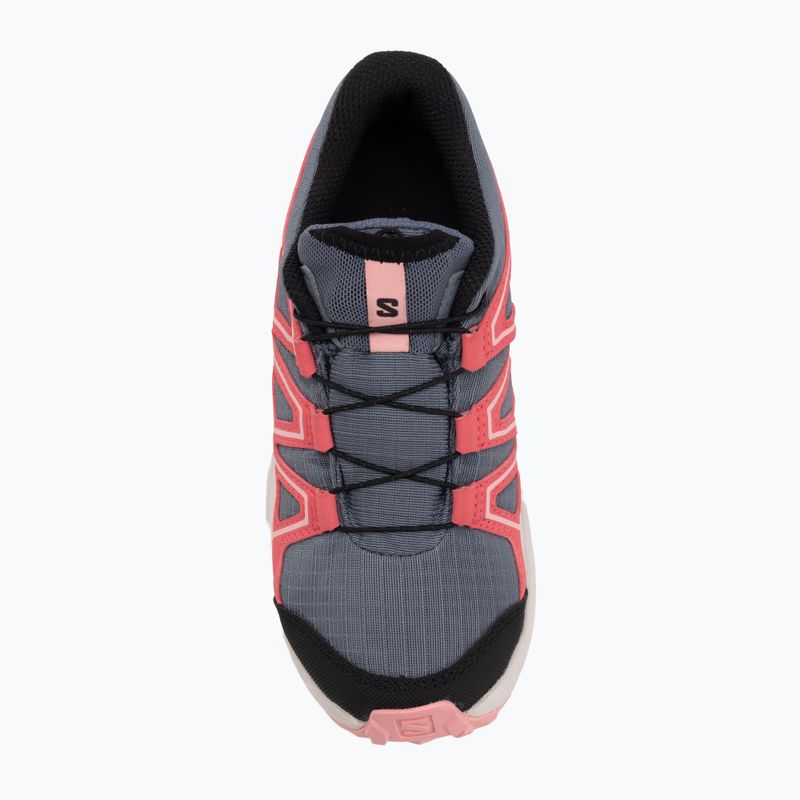 Детски обувки за бягане Salomon Speedcross Waterproof grisaille/hushed violet/rouge red 5
