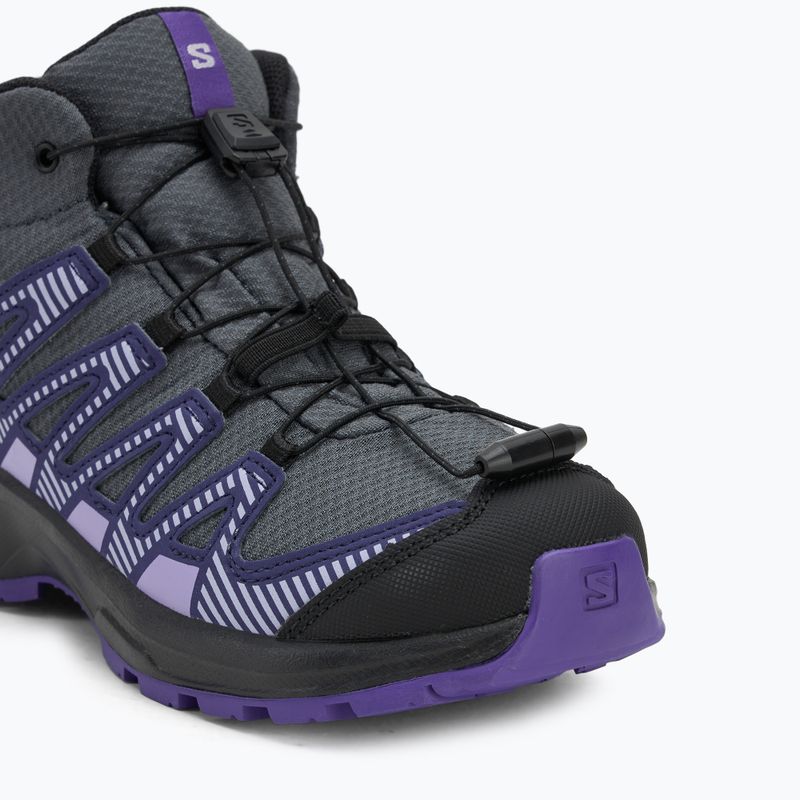 Детски туристически обувки Salomon XA Pro V8 MID WP turbulence / black / liberty 7