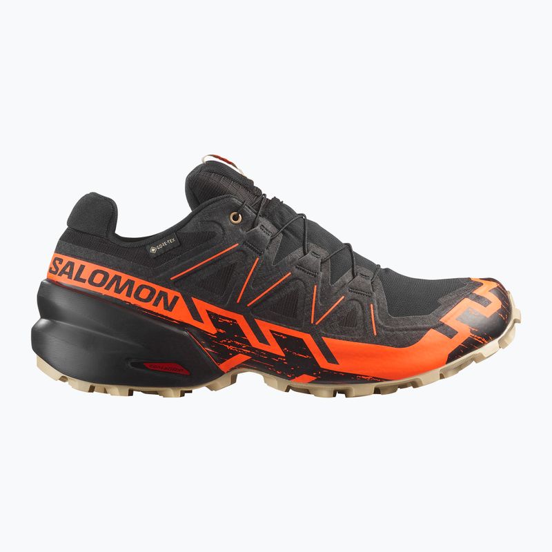 Мъжки маратонки за бягане Salomon Speedcross 6 GTX черно/шокиращо оранжево/бял пипер 2