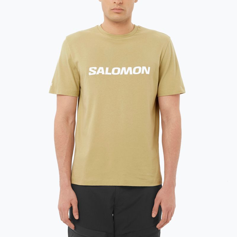 Мъжка тениска Salomon Logo сивозелен