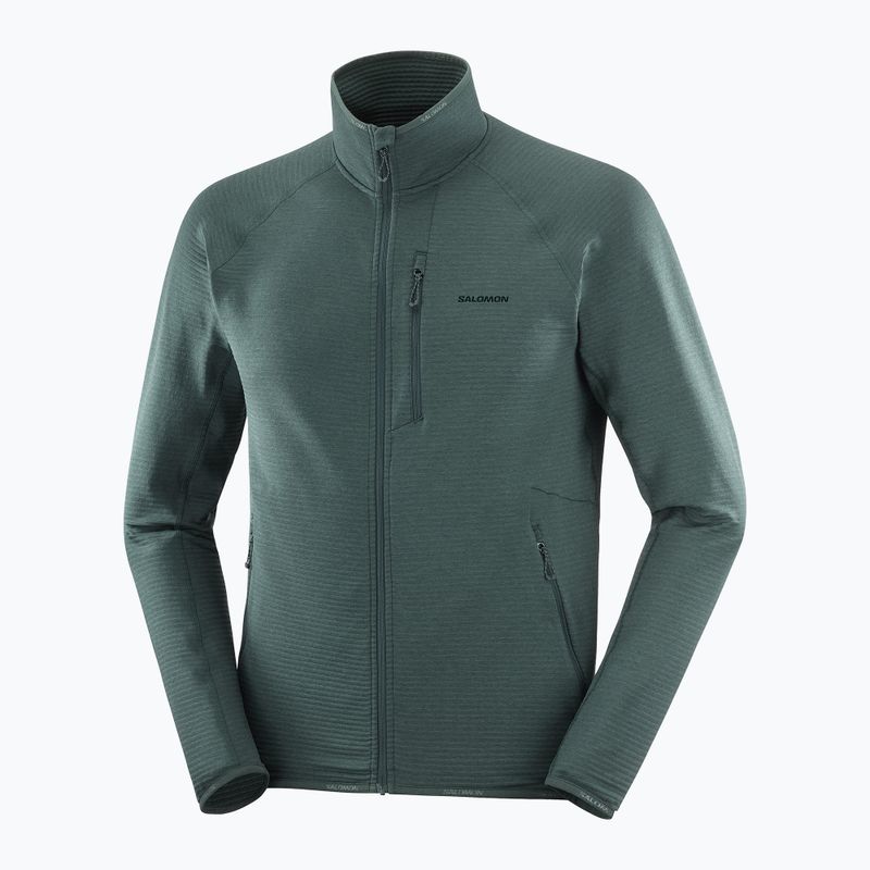 Мъжки туристически суитшърт Salomon Essential Lighwarm Full Zip green gables 3