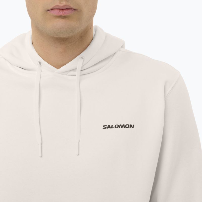Мъжки суитшърт Salomon Chest Logo Hoodie whisper white 3