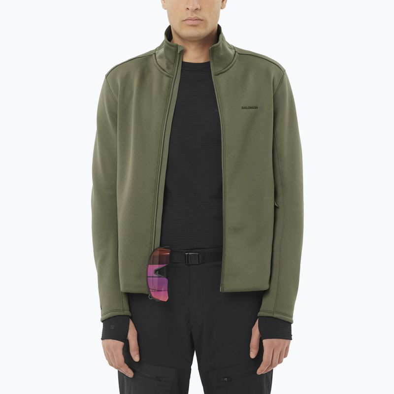 Мъжки суитшърт Salomon Outline Warm Fleece Full Zip grape leaf