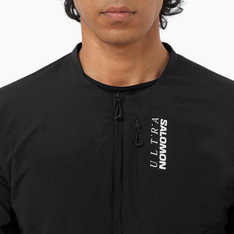 Мъжки суитшърт за бягане Salomon Ultra Fleece Deep Black 3