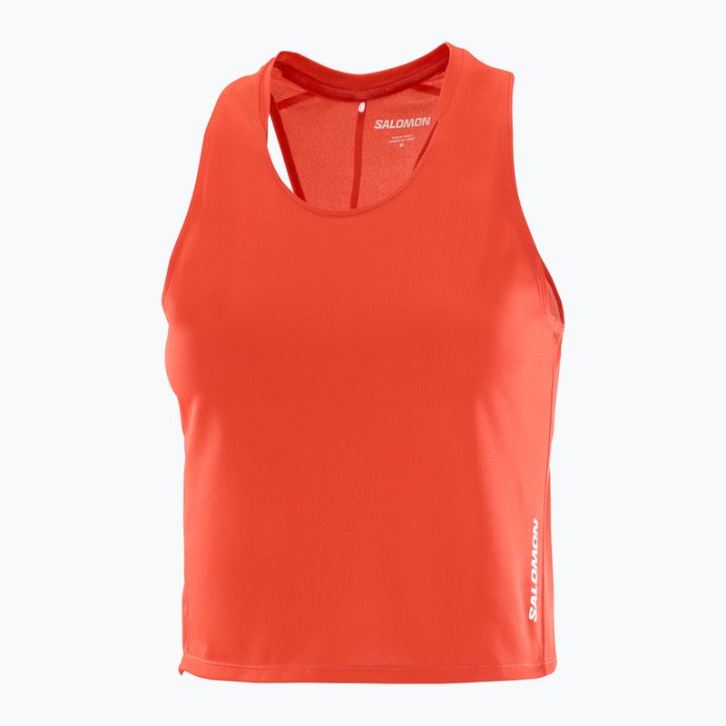 Дамска тениска за бягане Salomon Sense Aero Short Tank fiery red 4