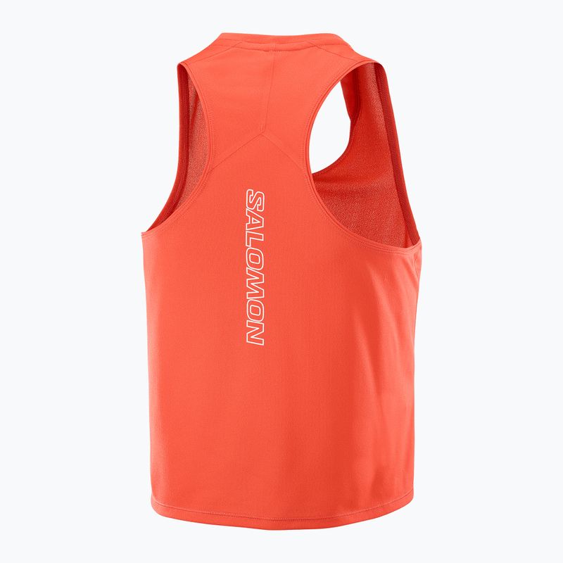Дамска тениска за бягане Salomon Sense Aero Short Tank fiery red 5