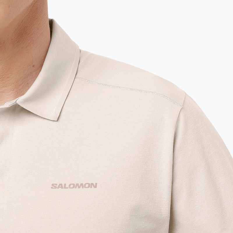 Мъжка поло тениска Salomon Trackline Polo silver cloud 4