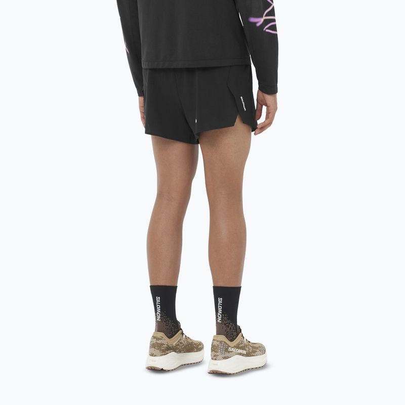 Мъжки къси панталони за бягане Salomon Aero SPLT 3" deep black 2