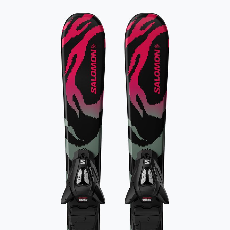 Детски ски за спускане със ски автомати Salomon QST Jr Black XS + C5 GW black/neon punch 5