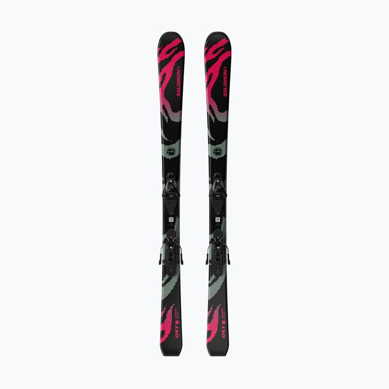 Детски ски за спускане със ски автомати Salomon QST Jr Black M + L6 GW black/neon punch