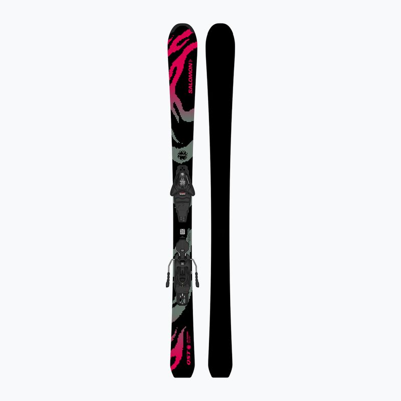 Детски ски за спускане със ски автомати Salomon QST Jr Black M + L6 GW black/neon punch 3
