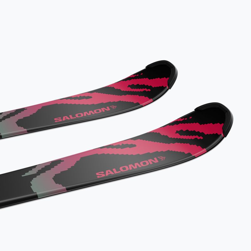 Детски ски за спускане със ски автомати Salomon QST Jr Black M + L6 GW black/neon punch 6