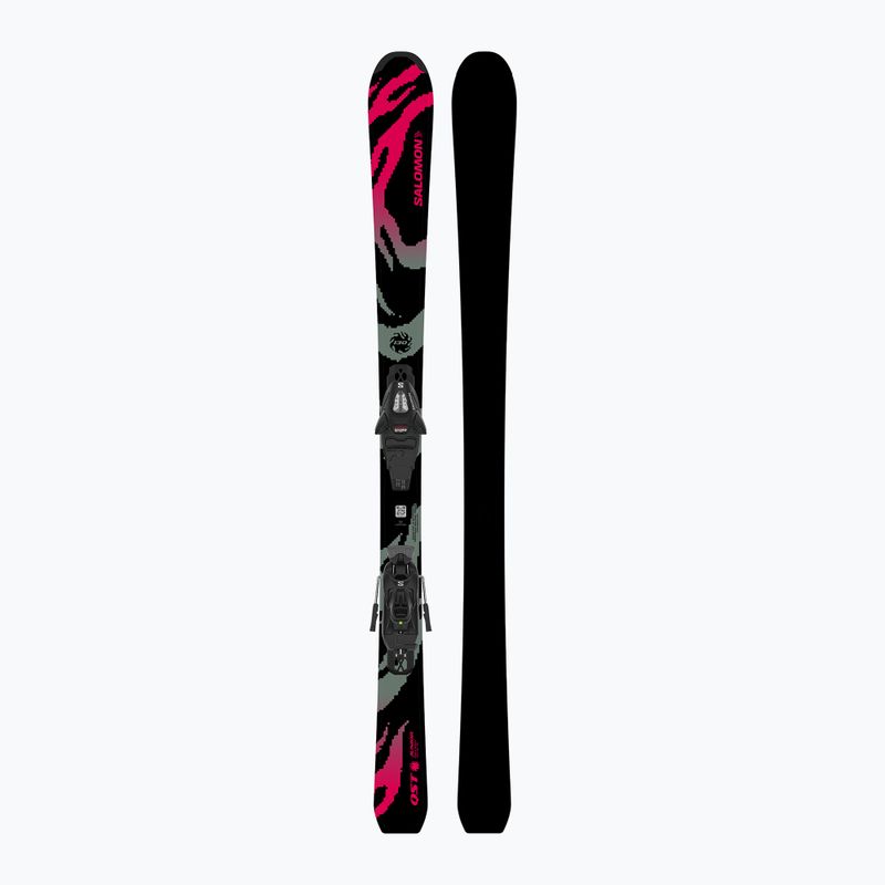 Детски ски за спускане със ски автомати Salomon QST Jr Black M + C5 GW black/neon punch 3
