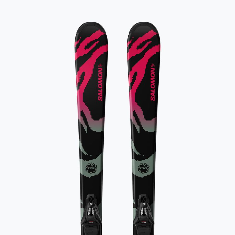 Детски ски за спускане със ски автомати Salomon QST Jr Black M + C5 GW black/neon punch 5